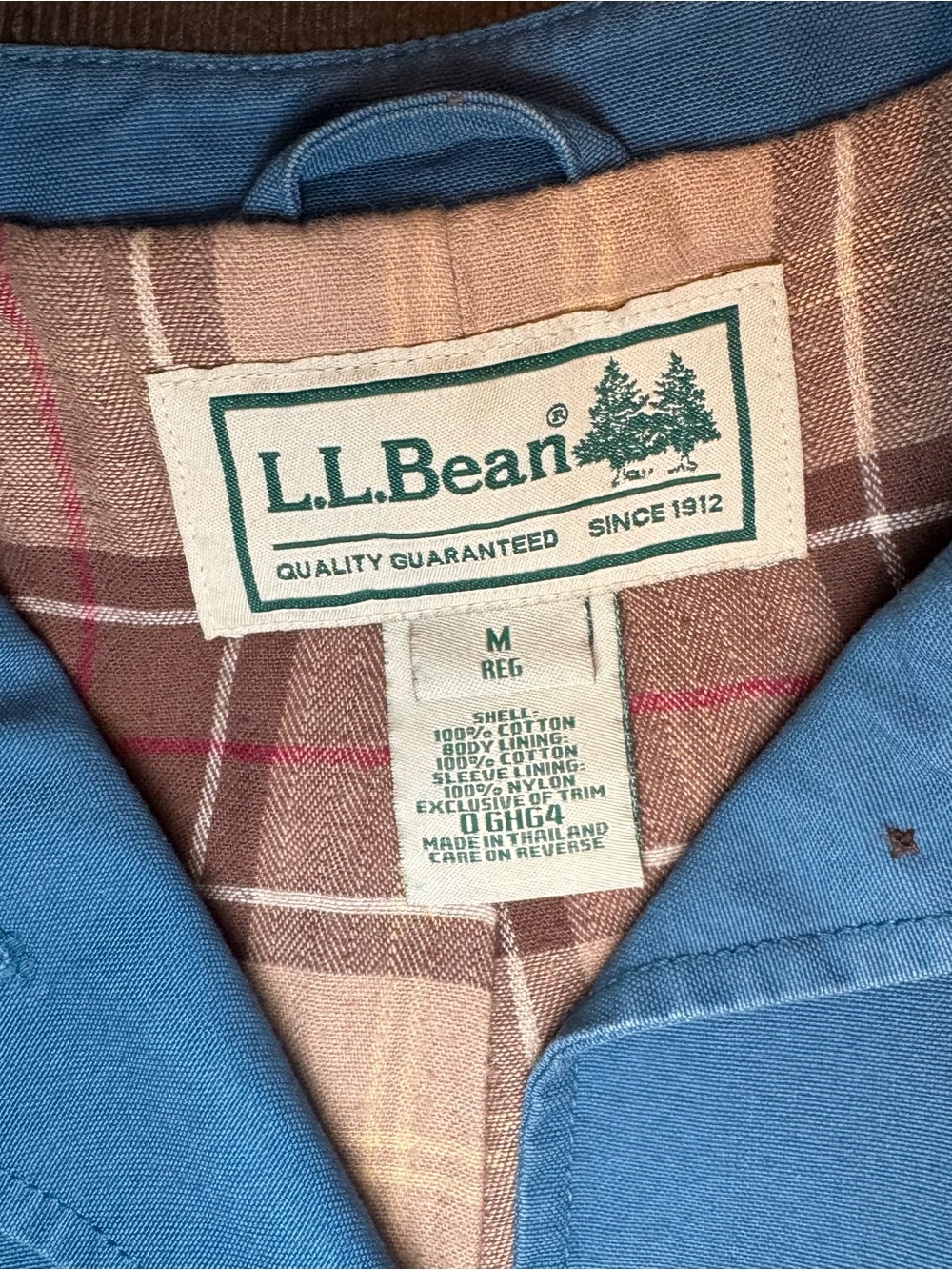 LL Bean Jacket Women Medium Blue Barn Chore Coat Flannel Lined Corduroy Collar - Picture 2 of 9
